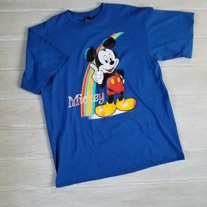 Vintage Rainbow Mickey Tee T Shirt Disney Pride